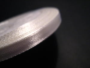 Satinband, Vit  6mm bred