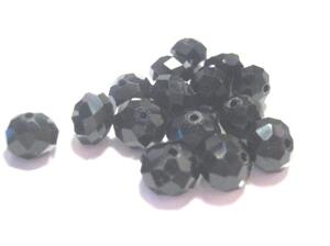 PÄRLOR & TILLBEHÖR - Glaspärlor - Facetterade - Rondell 10mm - Facetterad , JET 10mm