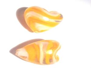 PÄRLOR & TILLBEHÖR - Glaspärlor - Hjärtan - Glashjärta, Orange 20mm