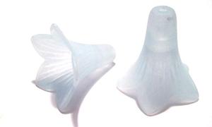 PÄRLOR & TILLBEHÖR - Resin, Akryl, Lucite & Trä - Blommor & Änglakjolar - Stora akrylblommor / änglakjolar -Ljusblå