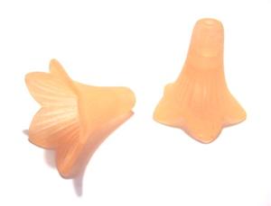 PÄRLOR & TILLBEHÖR - Resin, Akryl, Lucite & Trä - Blommor & Änglakjolar - Stora akrylblommor / änglakjolar . Orange