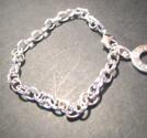 Färdigt armband -Oval ärtkedja m tag, 20cm