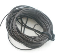 Äkta läder , rund 3mm, 1m. brun