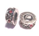 Pärla / hänge -silver m. röd sten, nr1