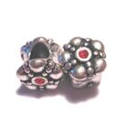Pärla / hänge -silver m. röd sten , nr 6