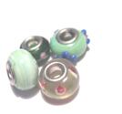 Charm - Lampwork, Grön mix