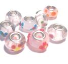 Charm - Lampwork, Rosa mix