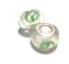 Charm - Lampwork, Gröna swirls