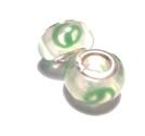 Charm - Lampwork, Gröna swirls