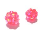 Resin/Pavepärla m. Strassnitar - 10 mm, Hallonröd AB