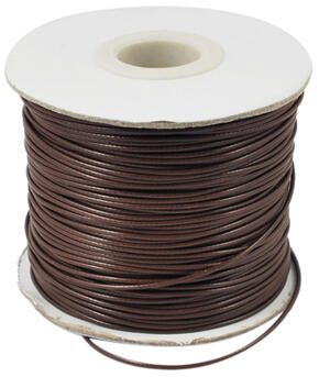 WIRE & BAND - Vaxad bomull - 1 mm - Vaxad bomull, Kaffebrun, 1mm