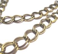 Kedja, brons - dubbellänkar . 15x11mm