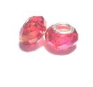 Charm - Lampwork, Röd facetterad