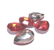 Cabochon i Akryl, Droppe.Röd
