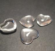 Cabochon i glas - Hjärta 18 mm, 2st