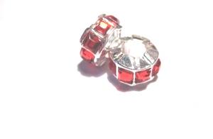 ORMLÄNKSPÄRLOR M.M. - Strass, Cubic zircon & Pärlor - Pärla / hänge -Silver med röda stenar