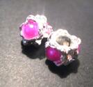 Pärla / hänge -ljus silver m. pärla - stark rosa  , nr 26